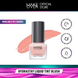 MAKE OVER Hydrastay Liquid Tint Blush - Blush On Intense Cream Blush Blendable Hasil Natural Lembab Hydrating Tampilan Segar Fresh