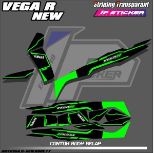 VEGA R NEW(COD) STIKER STRIPING MOTOR YAMAHA VEGA R NEW - STIKER MOTOR DESAIN RACING HOLOGRAM DAN TRANSPARAN BISA COD IP.KODE-77