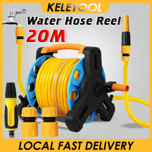 Spray Gun Hose Reel Cart Set Garden Water Pipe Nozzle Sprinkler High Pressure Car Wash Wall Cleaning