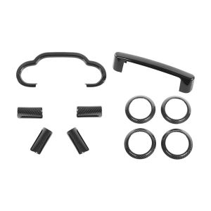 OnlyF U JeCar Center Console Steering Wheel Dash Board Decoration Stickers Kit For Jeep Wrangler JK 2007-2010 Car Interior Accessories 5B8Q6