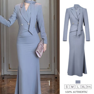 ZYHT EraVogue Váy nữ Váy xám Váy đuôi cá Váy vest Váy công sở Váy Hiso Váy cổ điển Váy bảo hộ lao động Váy dạ hội 61125