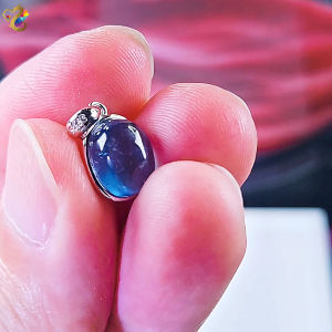 Collection Ceiling Grade Deep Blue Sea Starry Aquamarine Full S925 Silver Pendant