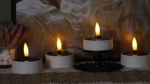 DEWYBABE LED Solar Candle Light Flameless Candle Light Waterproof Home Garden Party Decoration Light