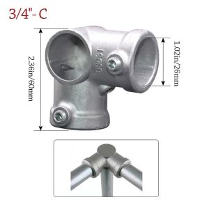 NOCASE 1\2/3\4"/1 Pipe Fitting Connector Fixed buckle Aluminum Alloy Steel Circular Pipe Connector  DIY Frame Fasteners Steel Tube Shelf