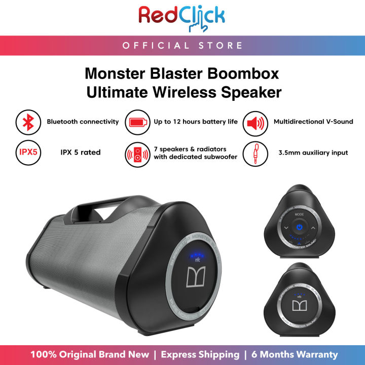 Monster Blaster Ultimate Performance Wireless Boombox Wireless Bluetooth Speaker NFC One Touch Pairing EQ Mode Mobile Charging Support Mic Suitable Indoor Or Outdoor Activity Lazada