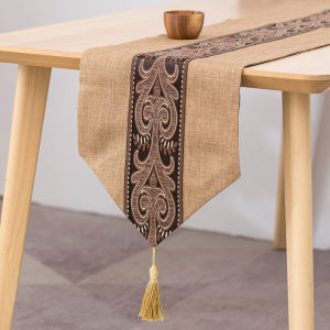 New Chinese Style Table Runner Cotton and Linen Classical Zen Tea Mat Table Flag Coffee Table Cover TV  Cabinet Cover Cloth Hotel Decoration Bed Flag