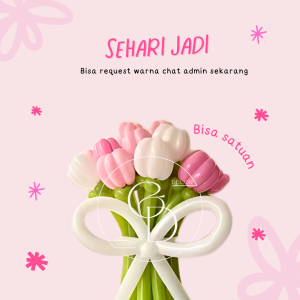 Buket Balon Bunga 10 Tangkai / Flower Buket Balon Viral / Kado Gift Wisuda Graduation Ulang Tahun Anniversary / Gift Lucu / kado ulang tahun cewek / Buket Bunga / Set