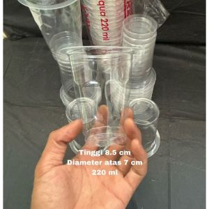 GELAS KOPI GELAS PLASTIK 220 ML ISI 50 PCS MEREK ALPHA DAN SPS TERMURAH