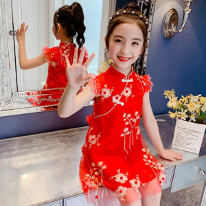 Childrens Fashion High Quality Chinese Style Dress Childrens Cheongsam For Kids Girl Casual Clothes