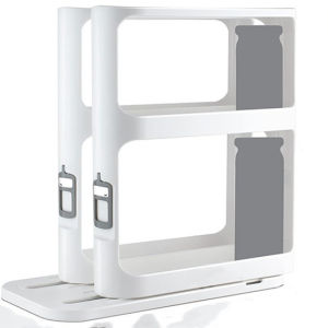 Slide & Rotate 2-Tier Spice Cosmetics Rack Organizer for Cabinets Non-Skid Base Pull-Out Shelf for Kitchen and Bathroom