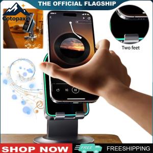 【New Arrival】 อุปกรณ์เสียงพกพาไร้สาย Bluetooth 2-in-1 พร้อมไฟ RGB และที่วางโทรศัพท์ สำหรับความบันเทิงในบ้าน