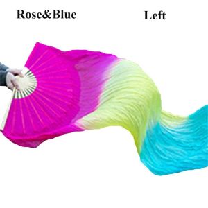 FZIPUA Kid Women Belly Dancing Fan Gradient Color Multicolors Long Imitation Fan Sell 150cm Square Dancing Dance Accessories