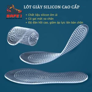 Lót đệm giày silicon cao cấp đàn hồi tốt giảm áp lực giảm đau chân có gai massage chân