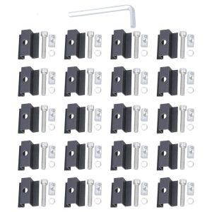 Solars Panel Mounting Brackets 20Pcs Clamps Set Sturdy Aluminum Alloy Edges Clamps for Roof Motorhome Camping Setups
