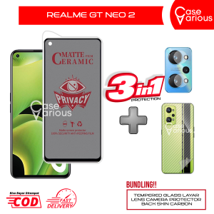 Tempered Glass Realme GT Neo 2 Anti Gores Spy Matte Privacy Free Camera Lesn dan Skin Carbon