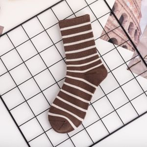 Kaos Kaki Wanita Garis Garis Line Girl Women Socks Kaki Cewek Fashion SCH85