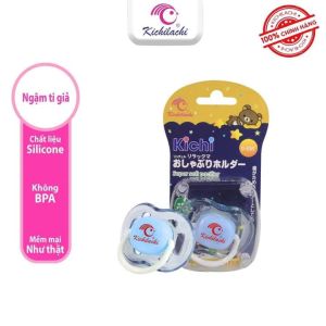Ti ngậm cho bé ti giả cao cấp Kichi ty ngậm giả không BPA an toàn cho bé (ti đầu dẹp)