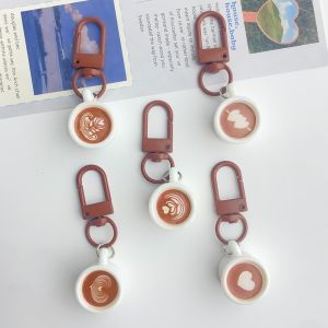 JIYAN2866 Cute Creative Mini Coffee Cup Keychain for School Backpack Gift Resin Key Ring Couples Friends Bag Charm Pendant For Girls