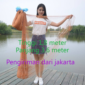 COD JALA LEMPAR JALA IKAN NELAYAN BAHAN PE KAIN NILON KUAT TINGGI 1.8m MERAH COKLAT