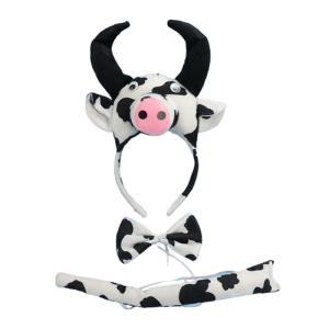 Trang phục động vật 3 Mảnh Thiết Lập Bò bờm tai Bowtie Và Đuôi Đảng Cosplay Halloween phụ kiện chải chuốt