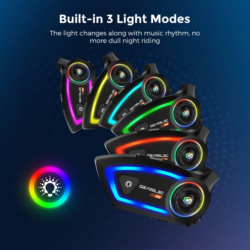 GEARELEC X2 หมวกกันน็อกบลูทูธ มอเตอร์ไซค์ บลูทูธ 5.3 กันน้ำ IP67 โทรศัพท์ตอบรับอัตโนมัติ ฟังเพลง การยกเลิกเสียงรบกวน DSP & CVC