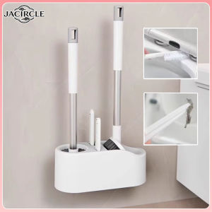 JACIRCLE 4 in 1 Toilet Brush Long Handle Thick Bristles Cleaning Gaps Bathtub Berus Tandas 马桶刷套装