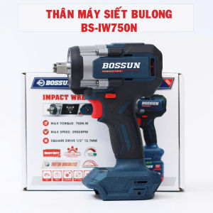 Thân Máy Siết Bulong Bossun BS-IW750N Lưc Siết 750Nm Động Cơ Không Chổi Than Chuyên Mở Ốc Oto Xe Máy