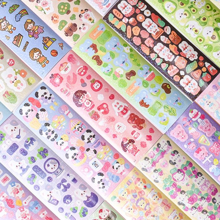 100 tờ Phim hoạt hình dễ thương Shiny Stickers Sinh viên sáng tạo Guka