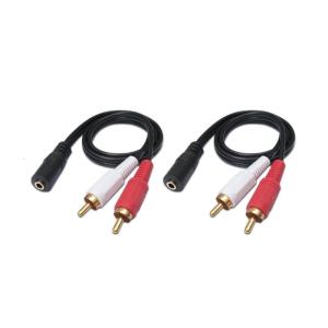 2RCA to 3.5mm Cable AUXs to 2RCA Headphone Female to 2 Male Adapter 1/8 to 2RCA Sound Y Cord for Smartphones MP3