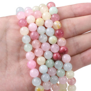 4/6/8/10mm Natural Stone Beads Macarons Colors Jade Synthetic Round Loose Spacer Beads For Necklace Bracelet DIY Jewelry Making 15"(38cm)