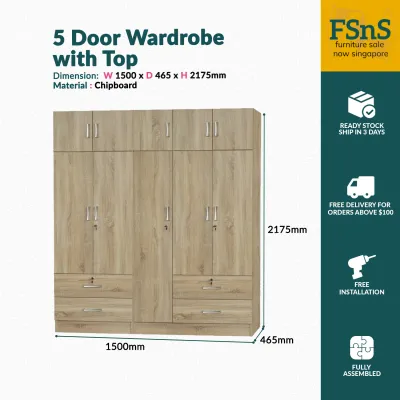SG Ready Stock Wardrobe / Storage (10 Door)KM2418A+KM3518A