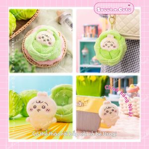 Chính hãng Nhật - NEW - Full tag - Móc khóa thú bông Chiikawa Baby Usagi Wrapped in Cabbage Mascot