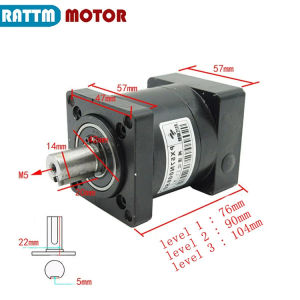 ZZSA CNC Ratio 3 4 5 6 8 10 16 20 PX57 Planetary Gear Reducer Gearbox for Nema23 Stepper Motor B8T9H