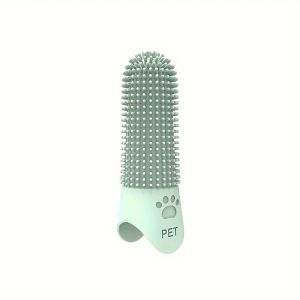 XIJIBAN 1Pcs Silicone Dog Toothbrush 360° Soft Pet Finger Brush  Finger Toothbrush for Dogs Cats