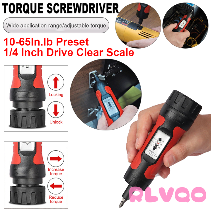 [RLVQO] 1/4” Drive Torque Manual Electrician Preset Torque Screwdriver ...