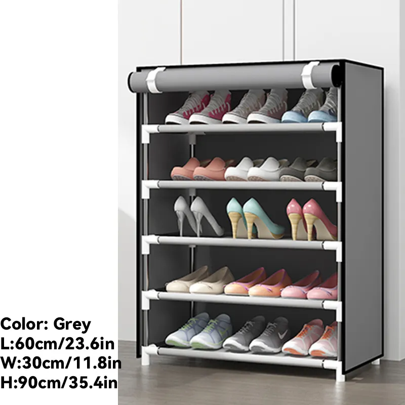 LOOGU Double Row 6-Layer Multifunctional Shoe Rack Organizer