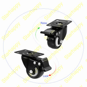 STAR 2 Inch Roda Troli Caster Dengan Rem / Roda Karet Caster Bulat 4 PCS / Roda Gerobak Karet Mati / Roda Gepeng 2Inc / Roda Troli / Kaki Roda Etalase / Roda Trolley Karet 2 Inch Rem / 2\\\" Swivel caster wheels set with safety dual locking