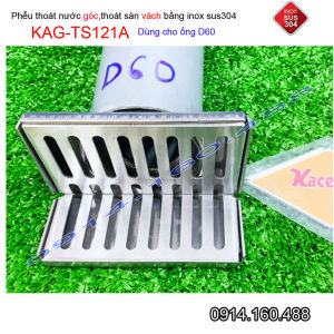 Phễu thoát nước mưa thoát ngang KAG-TS122-D90 phễu thoát nước vách tường hành lang ban g KAG-TS121A-D60