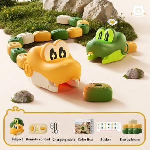 Magnetic Eating Snake Remote Control Car Toy for Boys Dual Player Battle Greedy Bean Childrens Birthday Gift