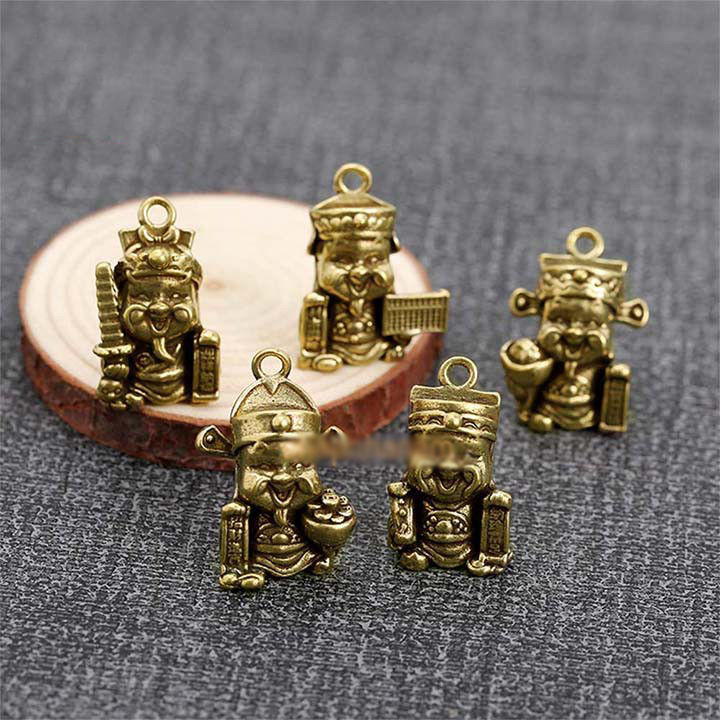 Bộ tượng ngũ thần tài bằng đồng mini vật phẩm phong thủy Decor Việt ...