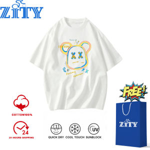ZITY "Violent Bear" OVERSIZE เสื้อยืดผู้ชาย คอกลม ทรงหลวม Cotton 100% ทั้งชายหญิง 