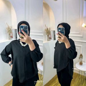 Livia Bluse Polos Wanita - Lady Crush Outher Premium Bahan Tebal Adem Lingkar dada 120 cm