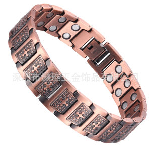Double Row Magnetic Cross Bracelet Magnetic Arthritis Red Copper Bracelet for Men Therapy Jewelry