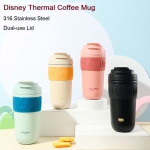 500ml Disney Insulated Thermal Coffee cup mug Travel water bottle Stainless Steel Direct & Straw 2-in-1