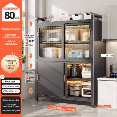 CompactSteel​​ store Kitchen Storage Cabinet Pantry with Doors Multi-Purpose Organizer Shelf for Utensils & Supplies | Space-Saving Sturdy Design