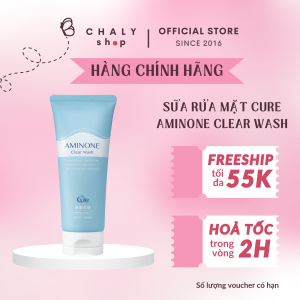 Sữa rửa mặt Cure Aminone Clear Wash sạch sâu dưỡng sáng không khô da 130g Nhật