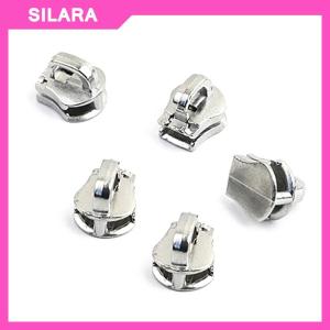 SILARA 10Pcs 5# Metal Zipper Head Pull Slider Zip Lock Bag Luggage Garment DIY Repair Kit Hardware Accessories