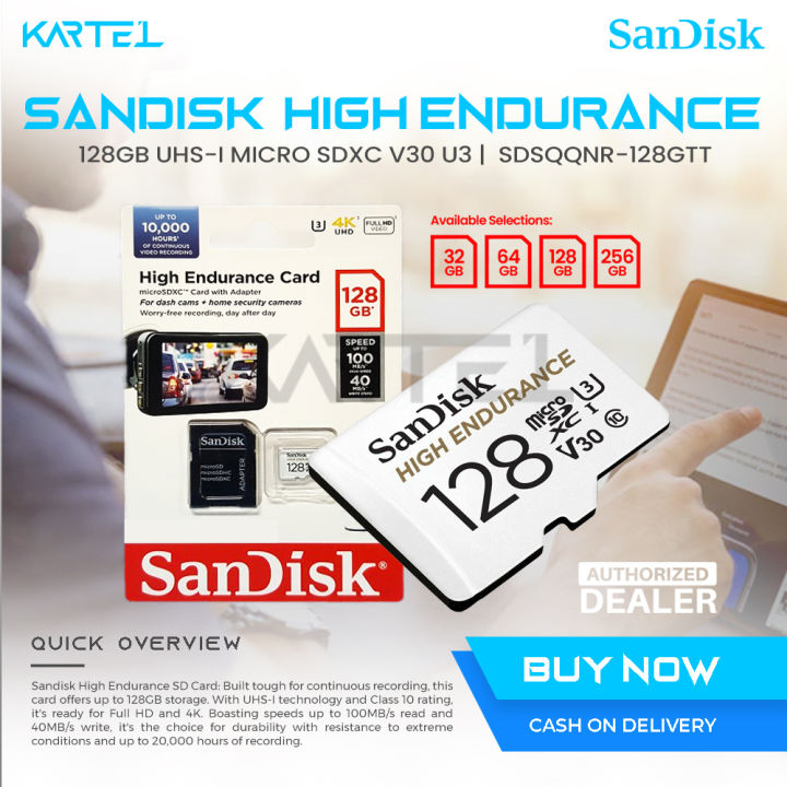 SanDisk High Endurance microSD Card SQQNR Best for CCTV IP Smart Camera Lazada PH