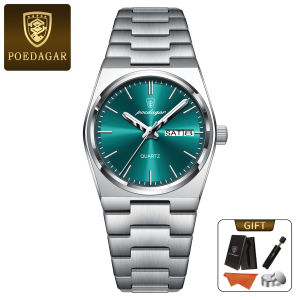 Poedagar Chính Hãng Đồng hồ nữ dây đeo bằng thép không gỉ lịch dạ quang không thấm nước 786