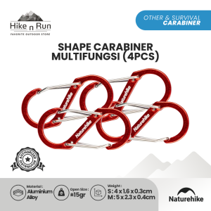 Carabiner Multifungsi Naturehike NH20GS004 S Shape Carabiner